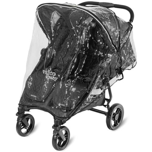 Valco Baby Rain Cover for Slim Twin Strollers – Full Body Protection from Rain, Wind, and Snow, Custom Fit, Child-Safe Heavy-Duty PVC with Ventilation