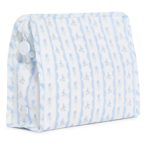 Roadie Large Zip Pouch Ribbon Floral Blue by TRVL Design | Lila & Hayes