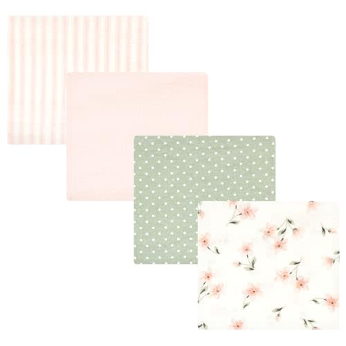 Hudson Baby Unisex Baby Cotton Flannel Receiving Blankets, Pink Dainty Floral, One Size