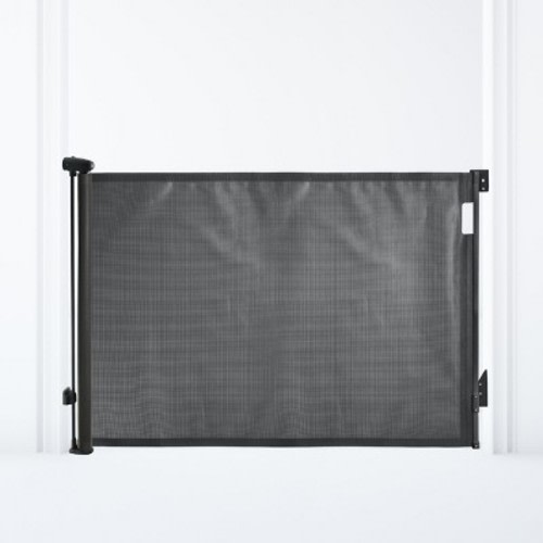 Dreambaby Glide N Hide Extra Tall & Wide Retractable Baby Gate for Stairs, Doorways & Halls, Durable Mesh Pet Gate - Black