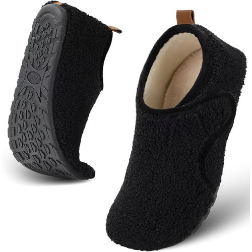 House Slippers for Women Slip on Barefoot Slippers Socks Soft Lightweight Rubble Sole House Shoes Indoor/Outdoor