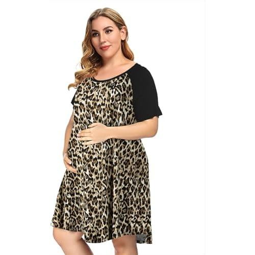 MONNURO Women's Plus Size Labor and Delivery Gown Nursing Nightgown Maternity Sleepwear Dress for Breastfeeding
