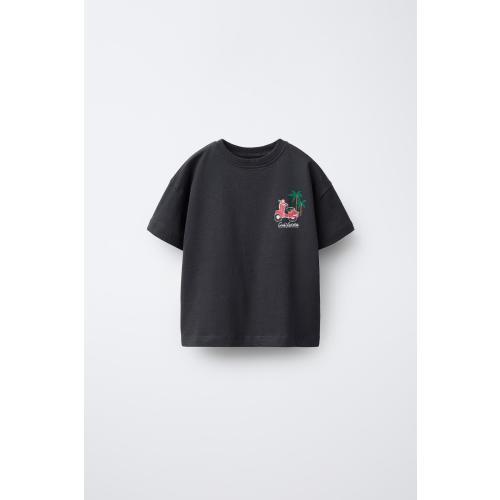 PRINTED T-SHIRT - Anthracite grey | ZARA United States