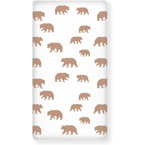 Cute Brown Bear Fitted Crib Sheet Bears Print Baby Crib Sheet Fit Standard Crib and Toddler Mattress,Crib Mattress Sheets for Boys Girls 28"x52"