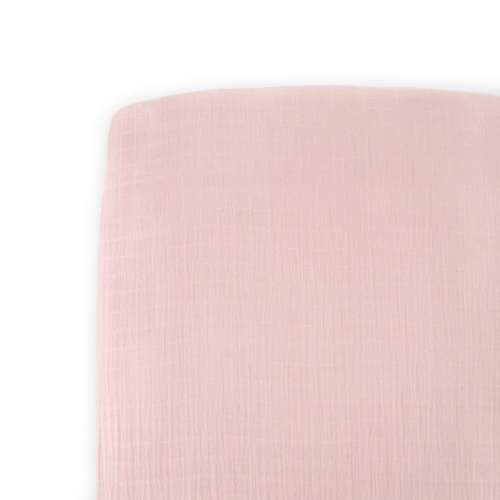 Cotton Muslin Crib Sheet - Light Pink