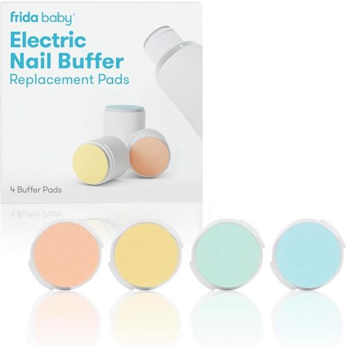 Frida Baby Electric Nail Buffer Replacement Pads | Safe + Easy Grooming, Trimming, and Nail Filing for Newborn, Toddler, or Children's Fingernails and toenails, 4 Buffer Pads (Pack of 2)