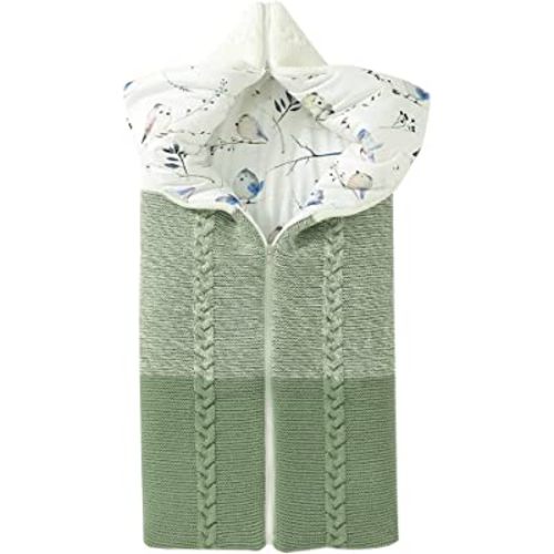 Stroller Blanket Newborn Swaddle Sack Knitted Crochet Hooded Baby Sleep Sack Boy or Girl Swaddle Wrap for 0-17 Months Receiving Blankets,Sleeping Bag