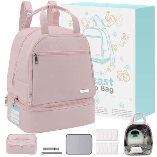 DERSTUEWE Breast Pump Backpack, Compatible with Spectra S1 S2, Waterproof, Large Capacity