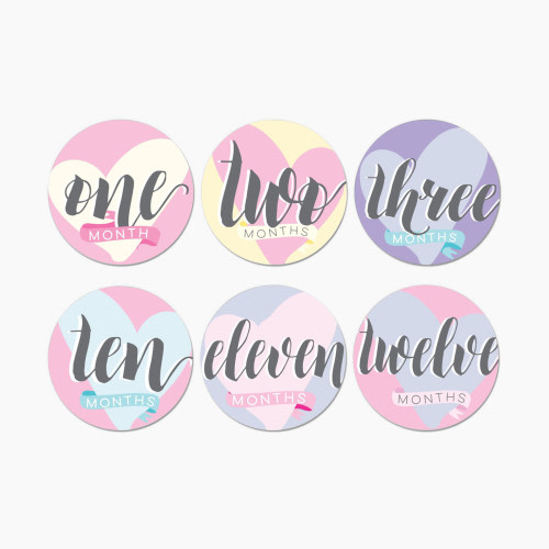 Sticky Bellies Milestone Stickers - Hello Baby Pink
