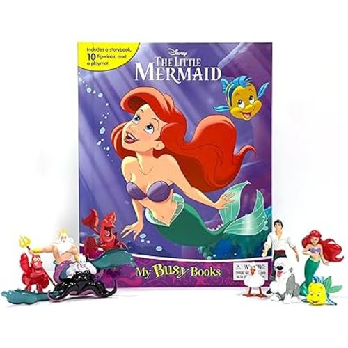 Disney The Little Mermaid My Busy Books - Storybook, 10 figurines, playmat