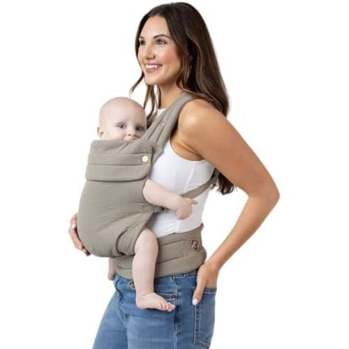 Mabē Monarch Ergonomic Baby Carrier - Premium Cotton Soft Structured Infant Carrier with Hip Healthy Design, 3 Carry Positions for Newborn to Toddler (9-46 lbs) (Stone Sage)