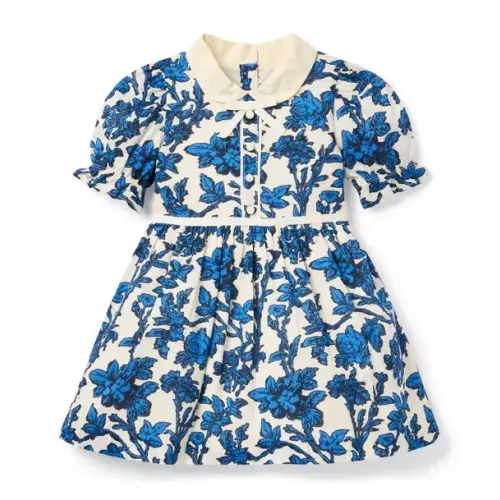 Girl Beryl Blue Floral Floral Collared Dress by Janie and Jack