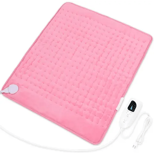 Deepsoon Heating Pad,Electric Heating Pads for Back,Neck,Abdomen,Moist Heating Pad for Shoulder,Knee,Arms,Legs,Dry/Moist Heat & Auto Shut Off,Birthday Gifts for Men and Women,BabyPink,24x20 Inch