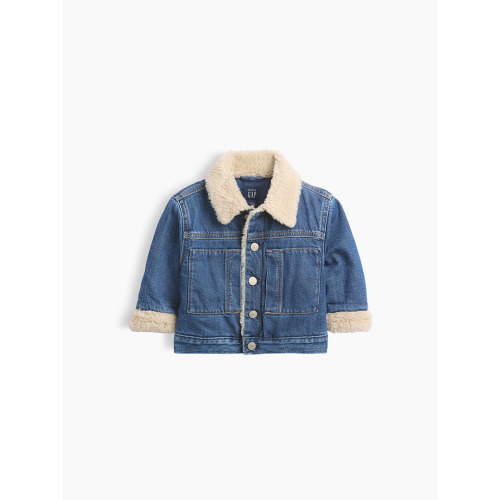 Baby Sherpa Bear Icon Denim Jacket