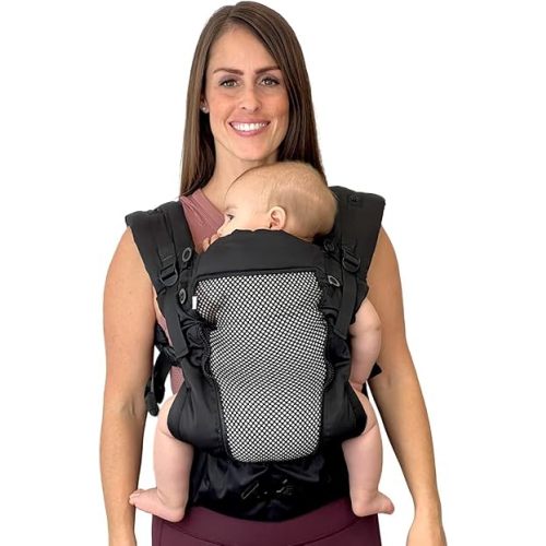 EvoAir Chimparoo Porte-bébé, design ergonomique, 0-36 mois, tissu en maille respirante, sangles réglables, plage de poids de 3,6 à 30 kg, plusieurs positions de transport (noir)