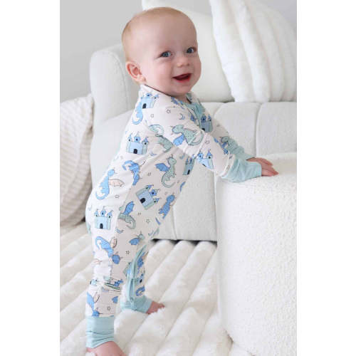 Dragon Adventure Convertible Zip Romper | Blue