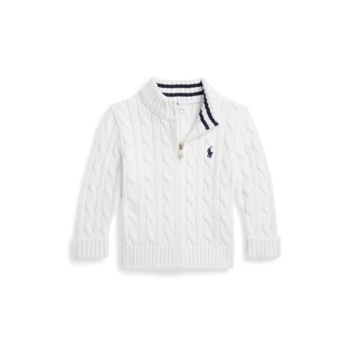 Cotton Cable Zip Cardigan, 3M