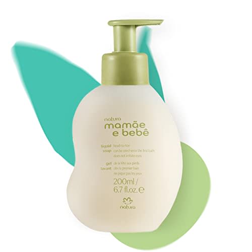 Natura - Mamãe e Bebê Baby Head to Toe Liquid Soap – Gentle Tear-Free Cleanser for Newborns & Kids – Sensitive Skin, Vegan & Safe Formula – 6.7 fl oz (200ml)