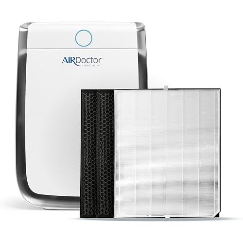 AIRDOCTOR AD3500 Air Purifier & 1 Year Filter Combo Pack Bundle. Cleans Large Rooms Up to 2,520 ft2. Removes Smoke, Dust, Pet Hair, Odors, Pollen. UltraHEPA, Premium Carbon Filtration