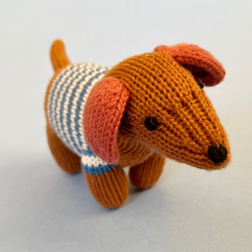 Estella Organic Cotton Handmade Baby Rattle - Dog