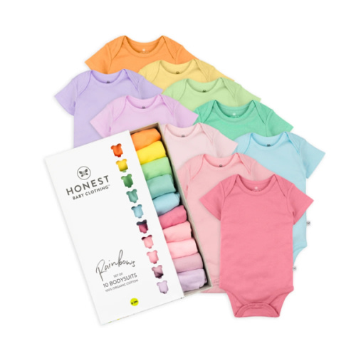 10-Pack HAPPY DAYS Rainbow Short Sleeve Bodysuits Gift Set | Honest Baby Clothing
