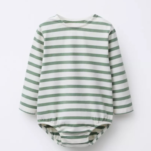 STRIPED BODYSUIT - Ecru / Green | ZARA United States
