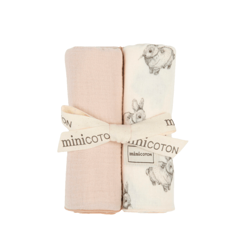 Muslin Pack Rabbit Ecru + Petal
