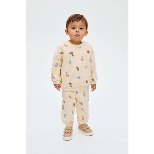 2-PIECE PRINTED BRUSHED-INSIDE SWEATSHIRT SET