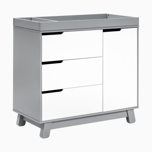 babyletto Hudson 3-Drawer Changer Dresser - Grey/White