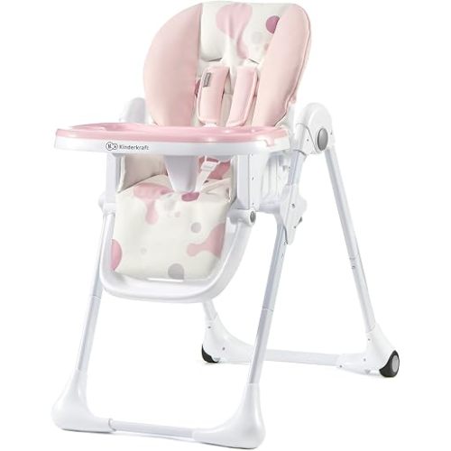 Kinderkraft Yummy Highchair, Baby Chair, Pink