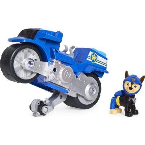 PAW Patrol Moto Pups Chase's Deluxe Pull-Back Motorcycle Vehicle with Wheelie Feature & Toy Figure, Kids Toys for Ages 3 & Up