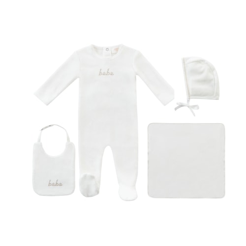 Stone Bebe Velour Layette Set
