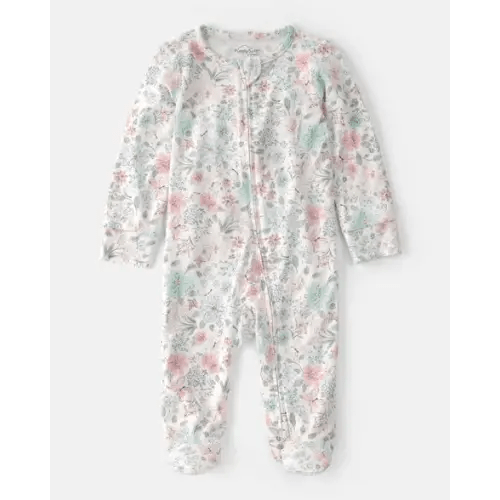 Baby Girl Butterfly Garden 2-Way Zip PurelySoft Footie Sleep & Play Pajama | Carter's