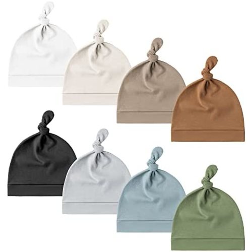 Konssy 8 Pack Baby Newborn Hats, Beanie Hat for Infant Girl Boy 0-6 Months