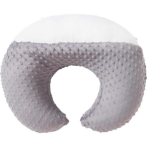 Nursing Pillow and Positioner for Breastfeeding, Ultra Soft Baby Breastfeeding Pillows for More Support for Mom and Baby, with Premium Removable Cover (Rose Gray)