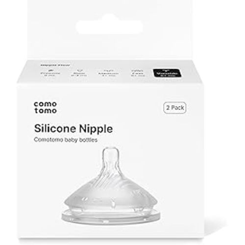 Amazon.com : Comotomo Silicone Replacement Nipples for Baby Bottle Gen 2 (2026 Release) - Soft, Silicone Nipples with Dual Anti-Colic Vents Designed for Natural Latch (Pack of 2), Slow Flow (0-3 Months) : Baby