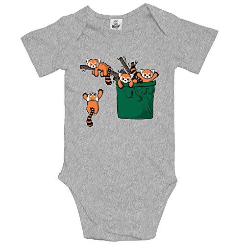 Pocket Red Panda Cute Baby Cartoon Bodysuit Short Sleeve Romper Jumpsuit Outfits