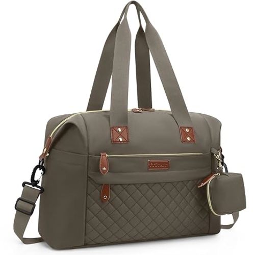 Diaper Bag Tote, Diaper Baby Bags with Pacifier Case, Shoulder Straps, Stroller Clips, Waterproof Large Mommy Maternity Travel Baby Bag for Mom and Dad, khaki, Medium