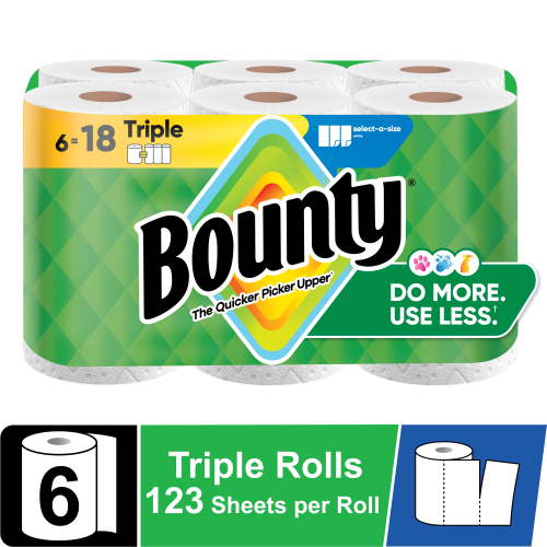 Bounty, Paper Towels, Select-a-Size, Half Sheet, White