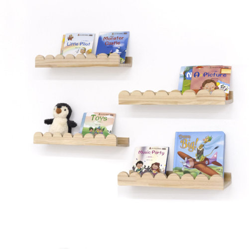 Isabelle & Max™ 16 Inch Shelves for Nursery,Wall Book Shelves, Nursery Bookshelf for Wall Set of 4 | Wayfair