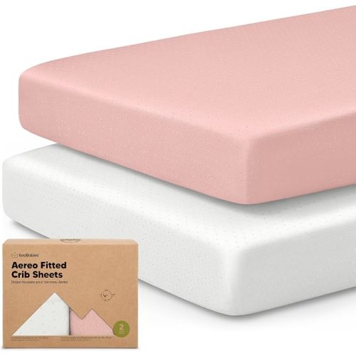 KeaBabies 2-Pack Fitted Crib Sheets for Boys, Girls, Baby, Soft (Rose)