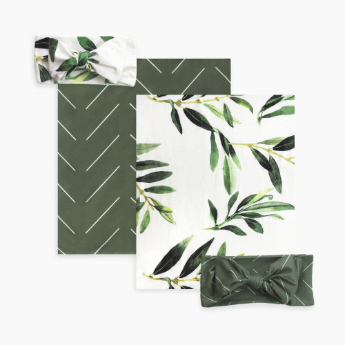 First Landings Swaddle Set - Olive, 4