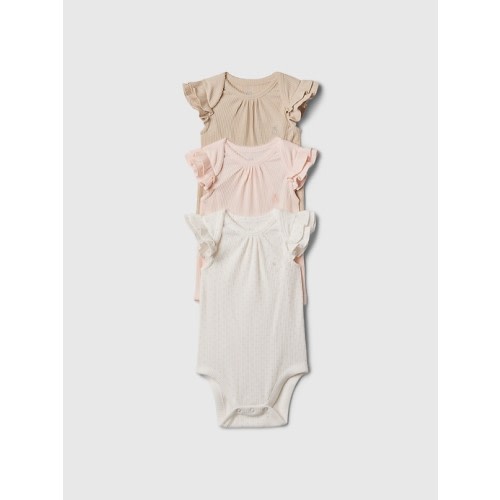 Baby First Favorites TinyRib Bodysuit (3-Pack) in barely pink