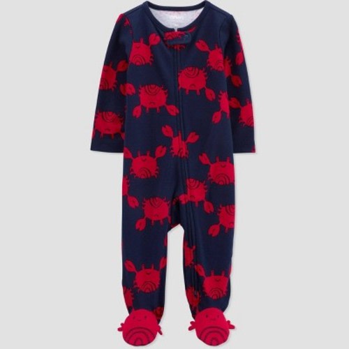 Carter's Just One You®️ Baby Boys' Crab Footed Pajama - Navy Red Newborn