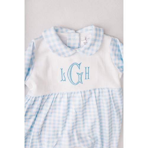 Baby boy coming home outfit, newborn, embroidered, with blanket, blue