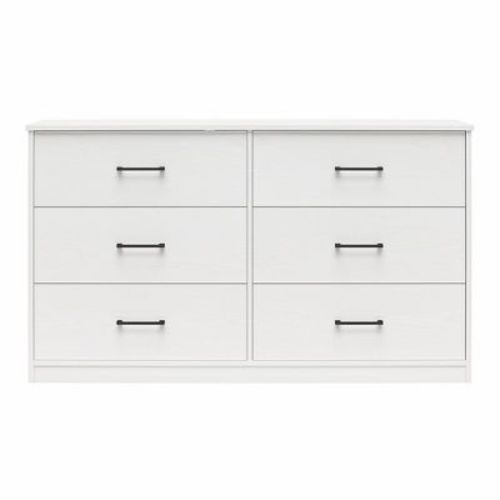 Ameriwood Home Brez Build Collection Pearce Wide 6 Drawer Dresser, White