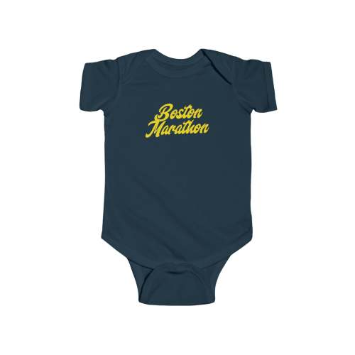 BOSTON MARATHON VINTAGE SCRIPT INFANT ONSIE – Dirty Water Donut Shop