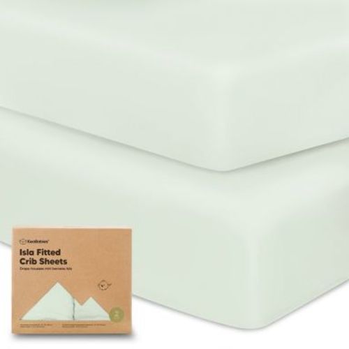 KeaBabies 2pk Isla Fitted Crib Sheets for Boys, Girls, Baby Crib Sheet, Fits Standard Nursery Crib Mattresses (Aloe)