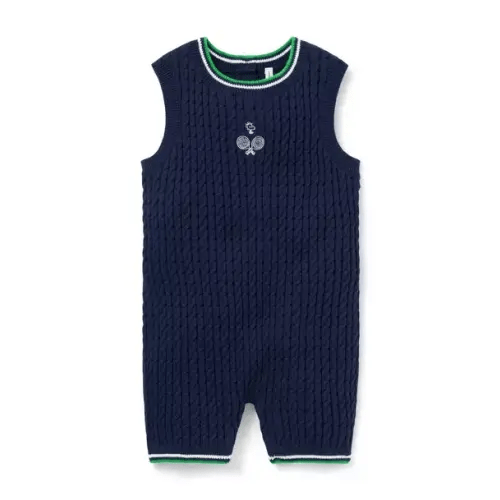 Baby Merchant Marine PEANUTS™ Woodstock Cable Knit Baby Romper by Janie and Jack