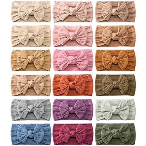 18pcs Baby Nylon Headbands Hair Bow Elastics Hairbands